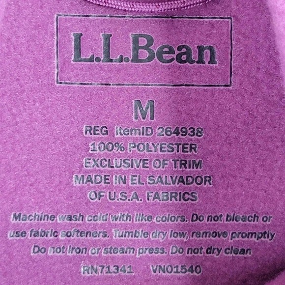 LL Bean Fleece Vest Full Zip Women’s Size Medium Ski Pockets Purple Polartec - Picture 8 of 9